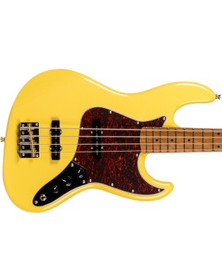 Jet Guitars JJB-300 VYW Roasted Maple / Rosewood Bass Guitar - Vintage Yellow